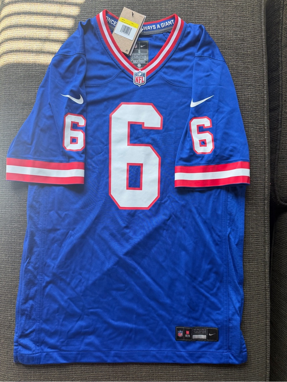 Men’s New York Giants Jaxson Dart Nike Royal Alternate 2 Classic Jersey Sz Small